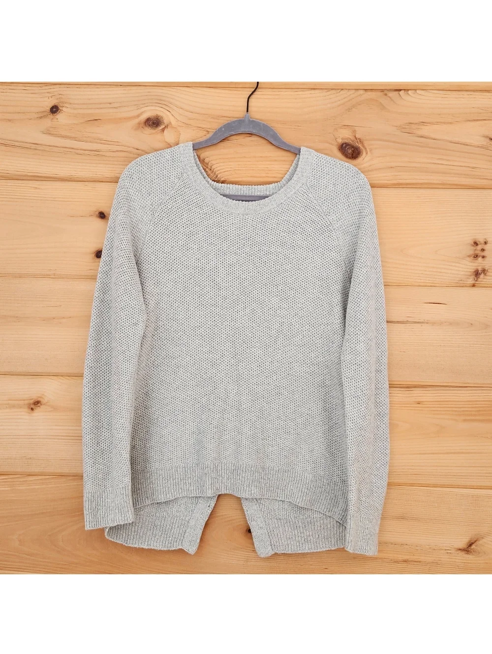 Madewell Province Cross-Back Pullover Sweater Small Heather Dovetail Knit EUC
